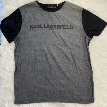 KARL LAGERFELD 티셔츠 L 사이즈 그레이/블랙