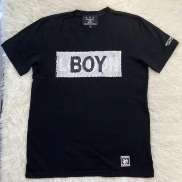[새상품급] BOYLONDON 남성용 스팽글 T셔츠 L 사이즈 블랙