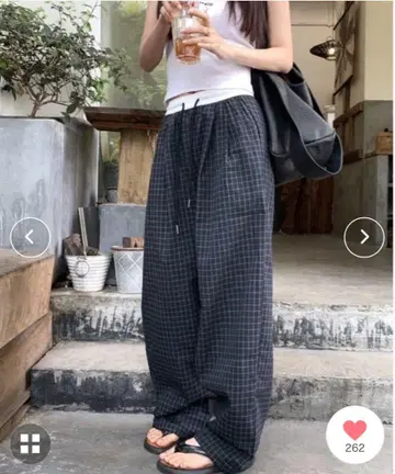 체크 팬츠