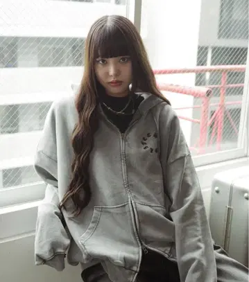 That's life 더블 지퍼 후드티 그레이