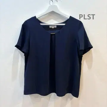 [새상품급] PLST 플라스테 블라우스 네이비 에스테르 조젯