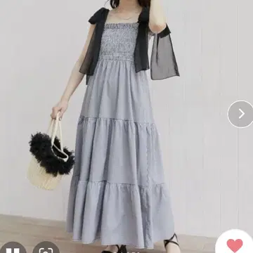 MAJESTIC LEGON 2way 어깨 리본 캐미 원피스