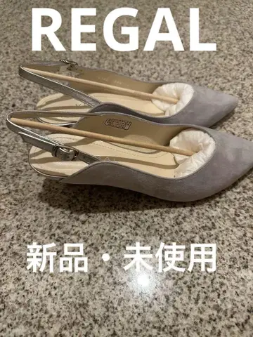 새상품 REGAL 그레이 슬링백 펌프스 23.0