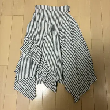 RANDA 스트라이프 플레어 롱 스커트