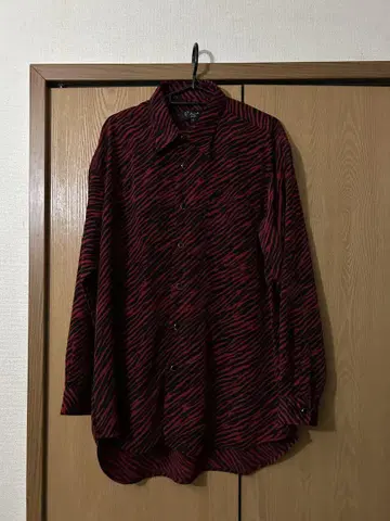 레오파드 패턴 셔츠 빈티지 로커빌리 레오파드 무늬 빨간색