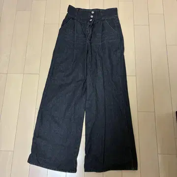 CALNAMUR 다크 데님 와이드 팬츠