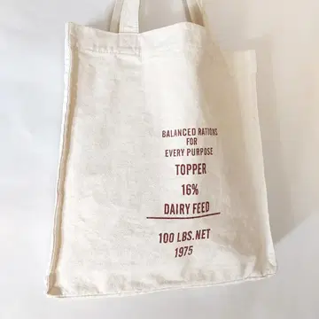아메리칸 빈티지 구제 의류 캔버스 토트백 고딕 빨간색 글자 스며듦 프린트