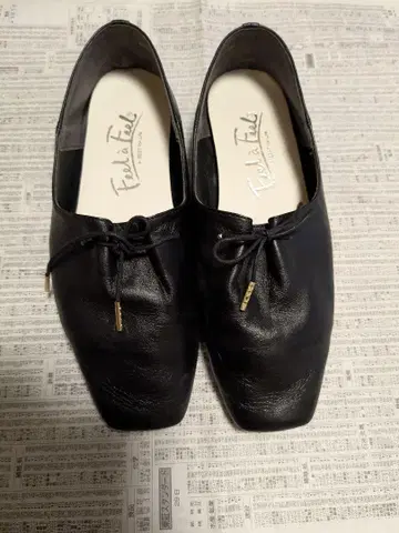 플랫슈즈 스퀘어토 천연 가죽 feel a feel 22-23cm