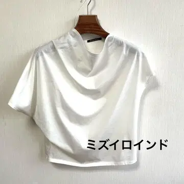 미즈이로 ind 루즈핏 화이트 T셔츠 비대칭