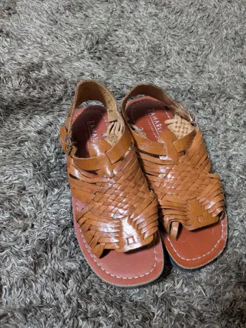 ZAMARALA 브라운 엮음 샌들 남성용 28cm