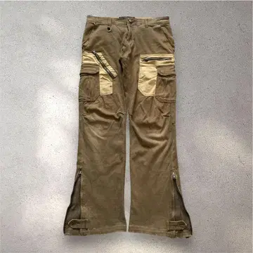 00s hem zip flared cargo pants y2k