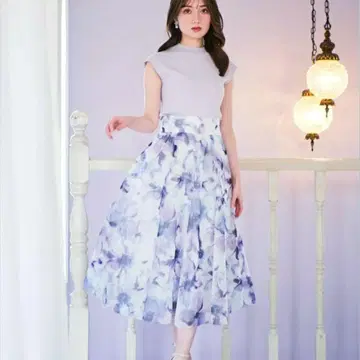 노엘라 메쉬 보카시 플라워 스커트 라벤더