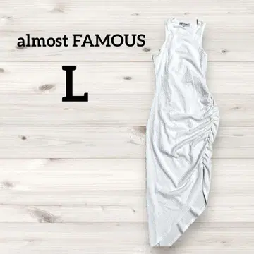 새상품급 almost FAMOUS [ L ] 슬리브리스 롱 원피스 화이트