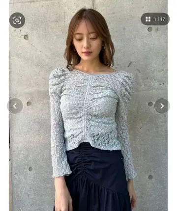 snidel 개더 컷 레이스 풀오버