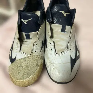 Mizuno 야구 스파이크 화이트/네이비 p 가죽 부착