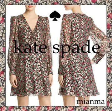 kate spade 꽃무늬 미니 드레스 V넥