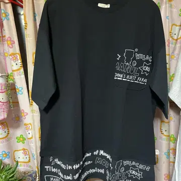 WILD CATS 포켓 부착 블랙 T셔츠