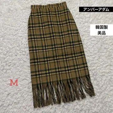 앰버 아담 스커트 체크 무늬 한국제 새상품급