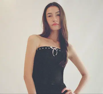 thevirgins lace ribbon bear top black