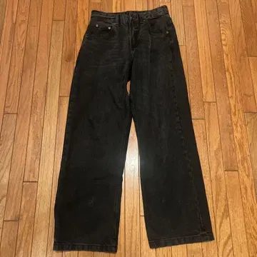 ZARA 자수 Baggy Fit 데님 블랙