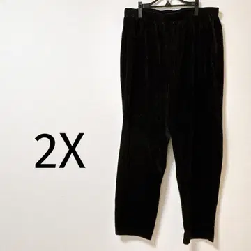 8 블랙 벨로아 팬츠 2X 팬츠 여성용 따뜻한 블랙 겨울 가을