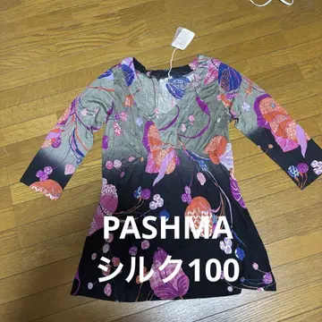 PASHMA 파슈마 꽃무늬 M 사이즈 5부/7부 소매 그라데이션 튜닉