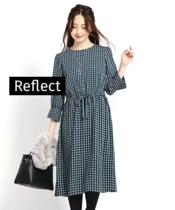 Reflect 스퀘어 기하학 패턴 원피스