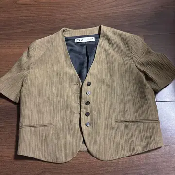 ZARA 노카라 자켓 브라운