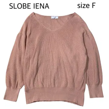 [ sizeF ] SLOBE IENA 워셔블 V넥 코튼 니트 핑크