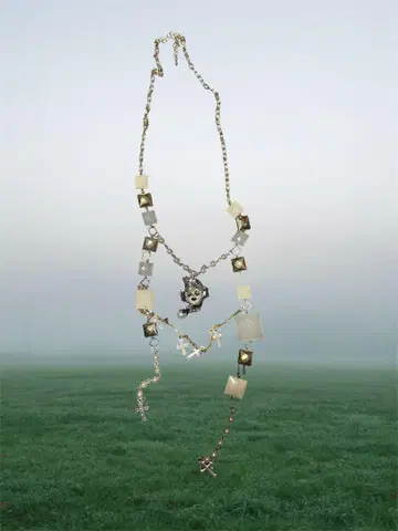 Gothic Block Cross Necklace