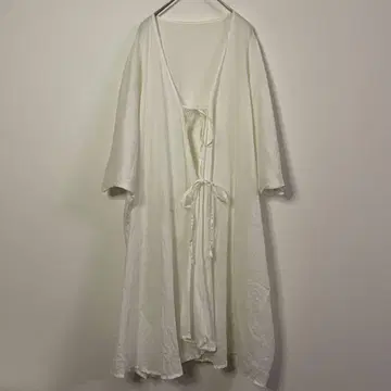nest Robe 네스트로브 화이트 린넨 프론트 리본 겉옷, 미품