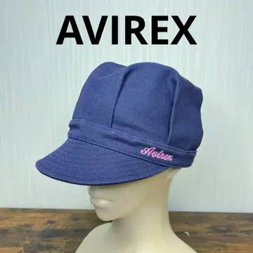 AVIREX 아비렉스 네이비 헌팅 캡 워크캡 가죽