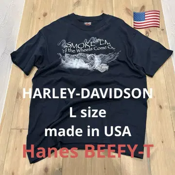 HARLEY-DAVIDSON USA 블랙 L 사이즈 00년대 Hanes