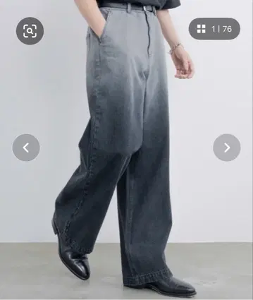 와이드 스트레이트 그라데이션 데님 블랙 S 사이즈