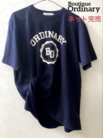 Boutique Ordinary 트위스트 티셔츠 반팔 여성용 네이비