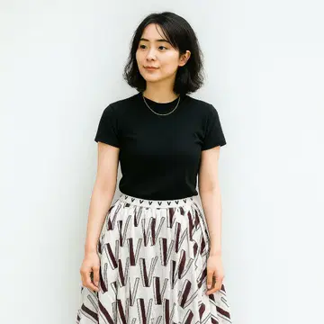 발렌티노 무늬 플레어 스커트 실크 100%