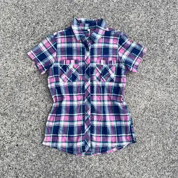 빈티지 y2k 00s 디자인 체크 tops 단품
