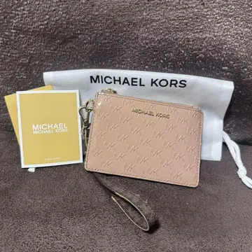 MICHAEL KORS 로고 엠보스 카드지갑 겸 동전 지갑 핑크