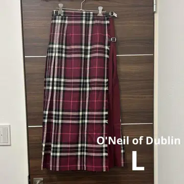 O'Neil of Dublin 빨간색과 블랙 체크 무늬 플리츠 스커트