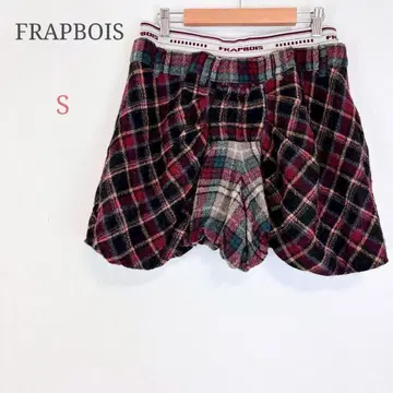 플라보아 [ S ] 디자인 숏팬츠 체크 무늬 모 100% 허리밴딩