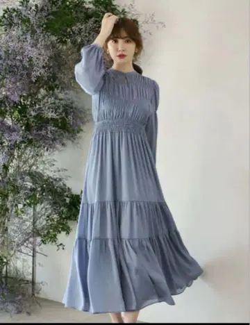블루스 모킹 롱 드레스