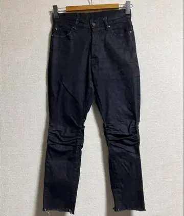TTAGGG Onffo 컷오프 개더 스키니 데님 코팅
