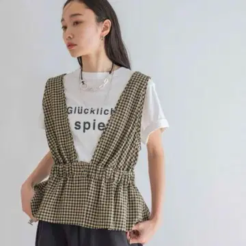 JEANASIS 지나시스 체크 자카드 플럼 베스트