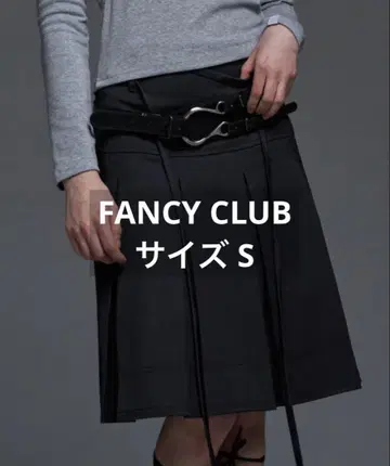 FANCY CLUB 팬시 클럽 포멀 버튼 플리츠 미디 스커트