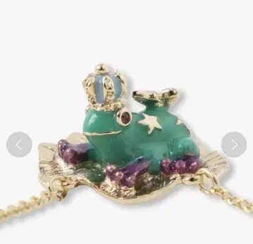 ANNA SUI 개구리 모티브 롱 목걸이