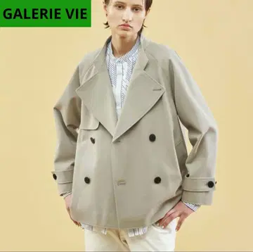 GALERIE VIE 코튼 울 개버딘 숏 트렌치코트