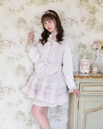 LIZLISA 티아라 리본 티어드 원피스