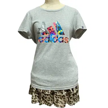 Y2K adidas 티셔츠 피치티 로고티 그레이 헤이세이 갸루
