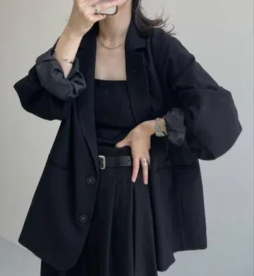 wee9s 오버 사이즈 블랙 테일러드 자켓