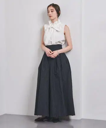 [새상품급] UNITED ARROWS 몰 보더 볼륨 와이드 팬츠
